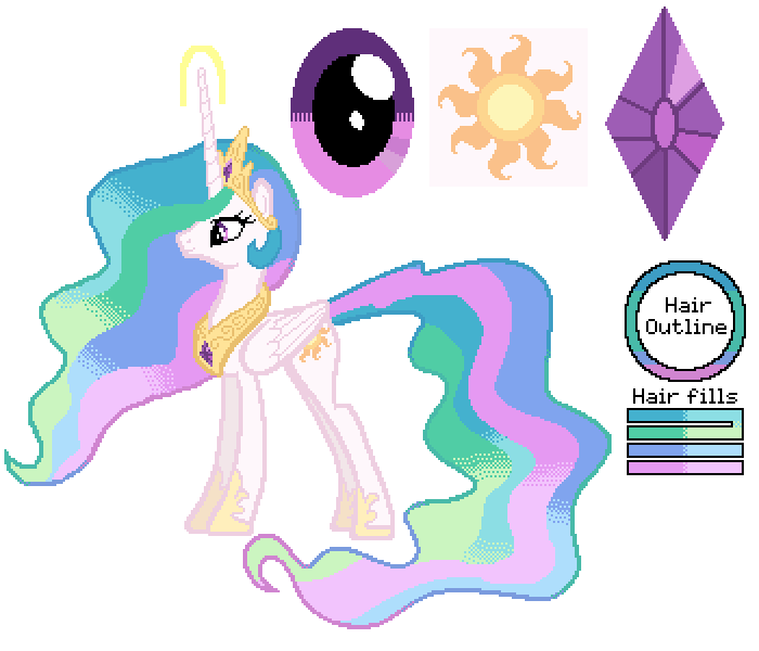 Princess Celestia - Friendship is Magic Color Guide - MLP Vector Club